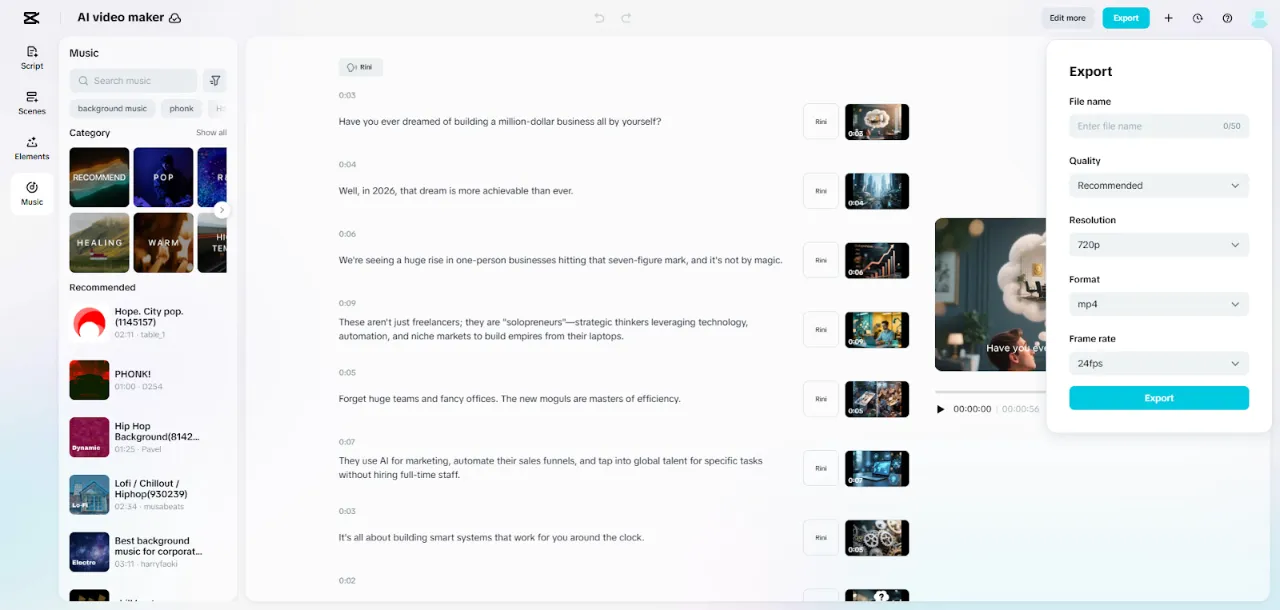 capcut ai video maker 2
