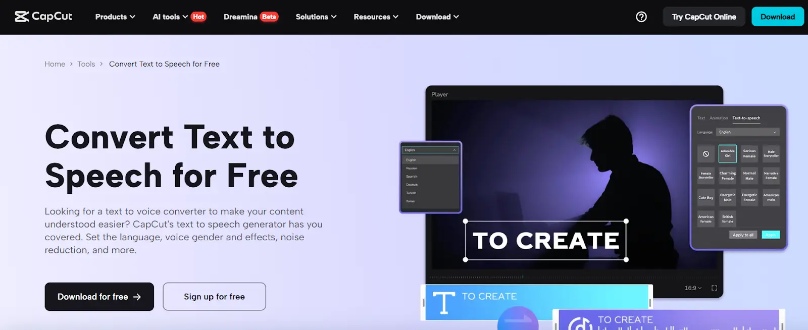 capcuts speech ai tool