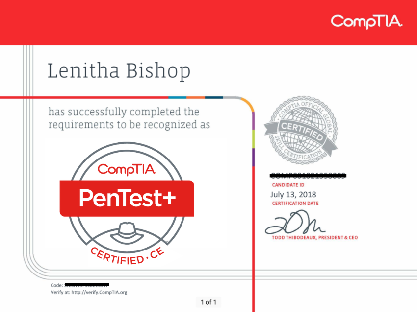sample certificate