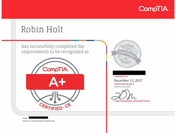 sample certificate