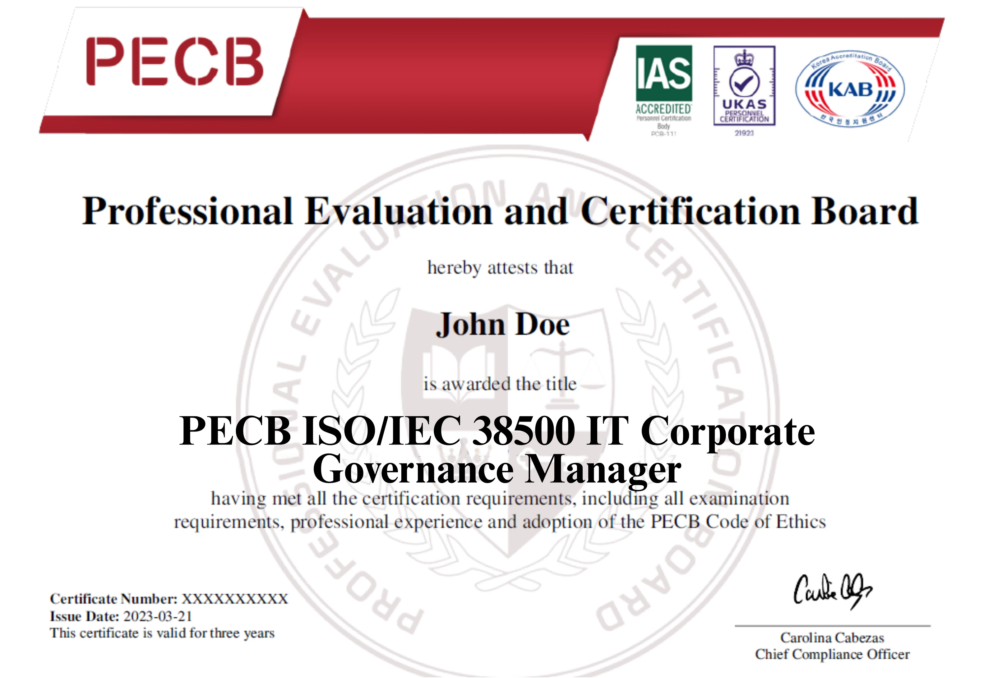 ISO/IEC 38500 IT Corporate Governance Manager