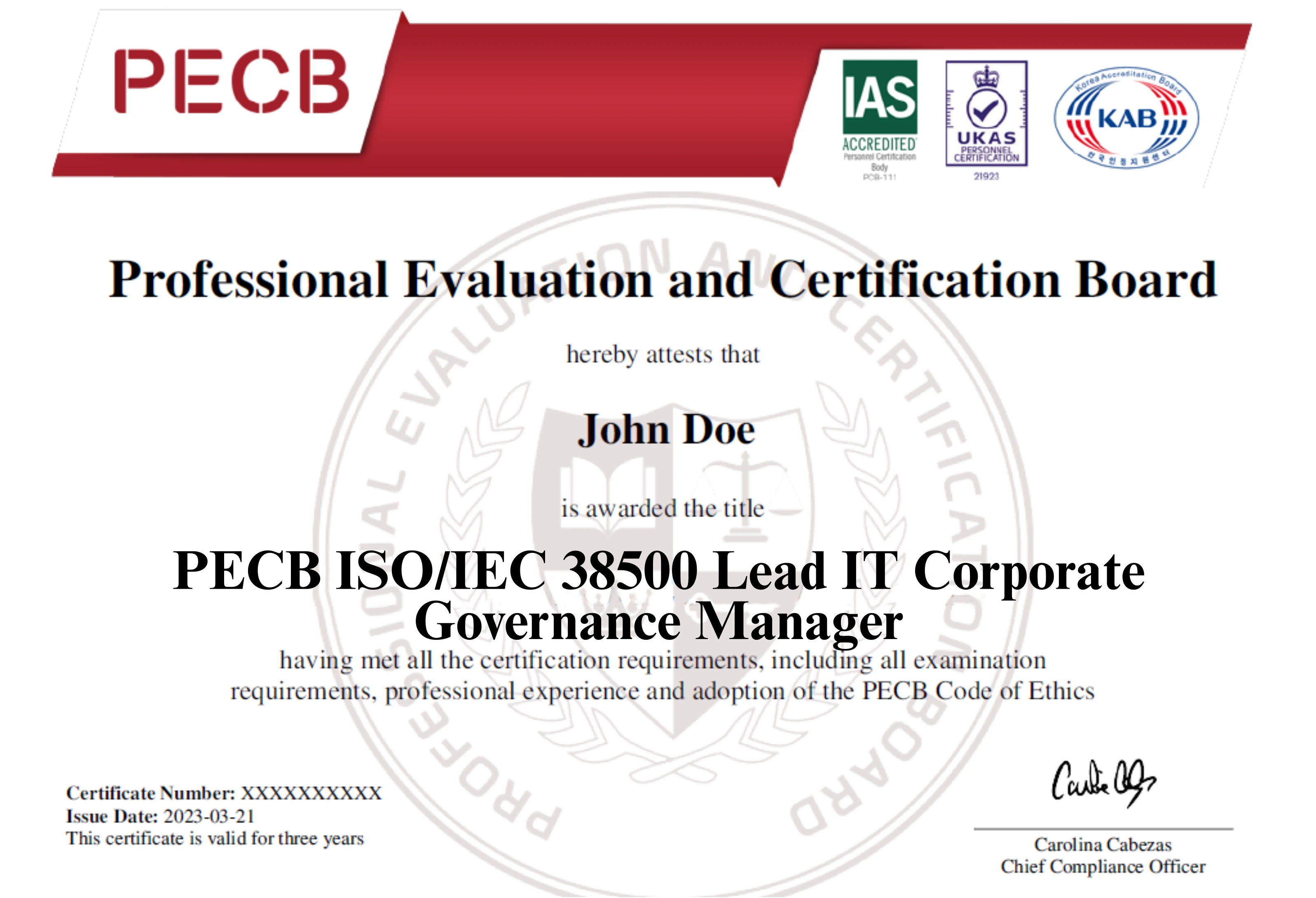 ISO/IEC 38500 Lead IT Corporate Governance Manager